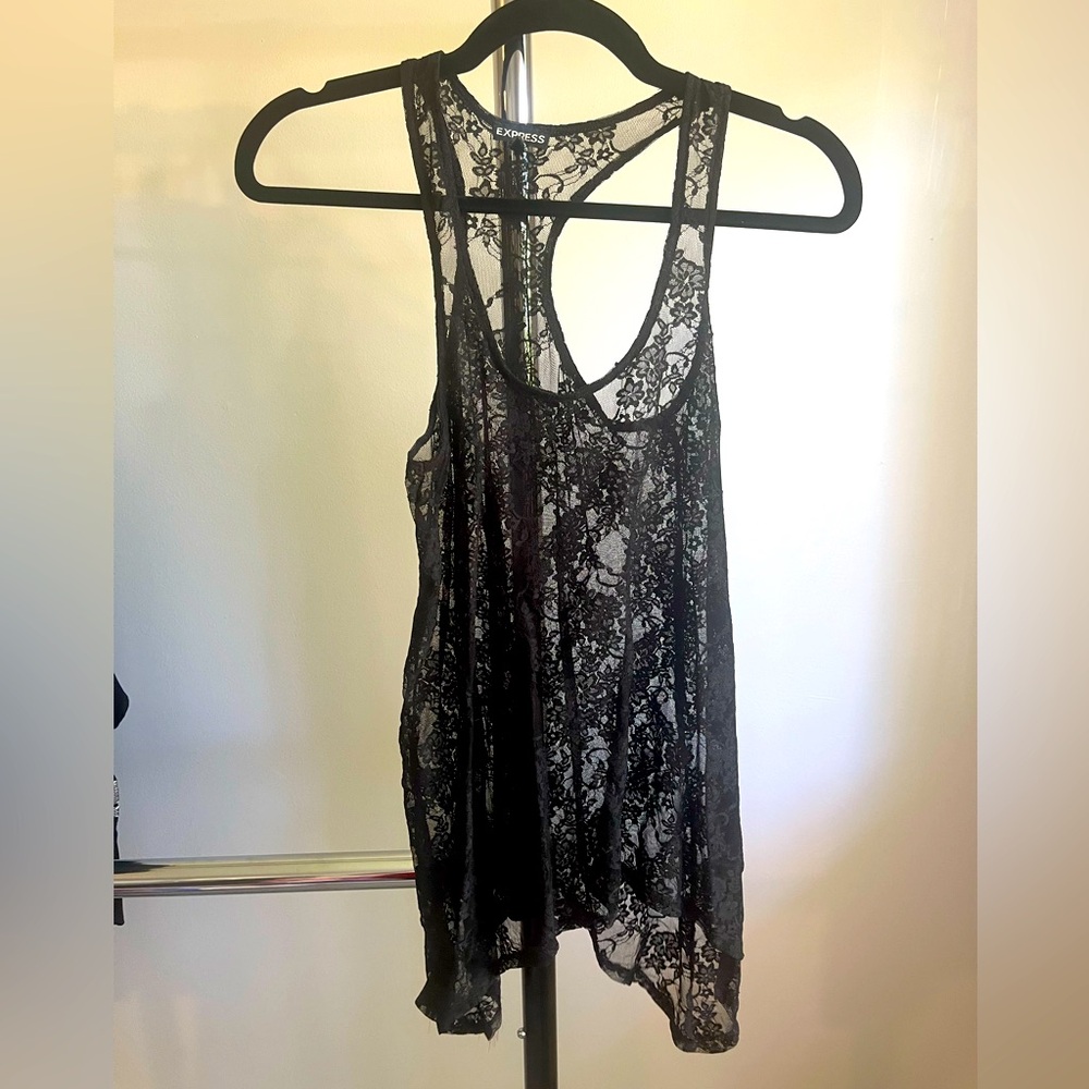 Black lace tank top